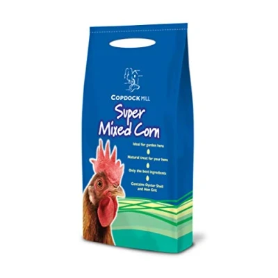 Image of Copdock Mill Super Mixed Corn Chicken Feed 5kg Poultry with Oyster Shell, Omega 3 and Hen Grit Delicious Food to Aid Digestion