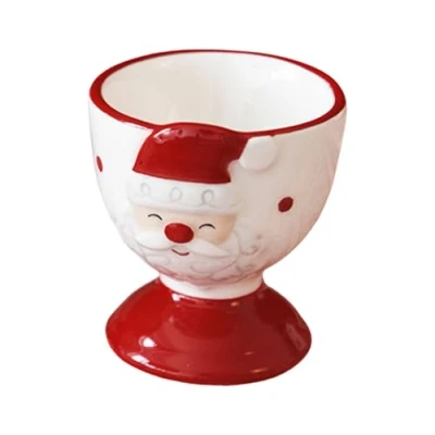 Image of MDHQ Ceramic Eggs Holder Cup Christmas Themed Porcelain Small Wine Home Decoration Accessories Elegant Party Drinkware