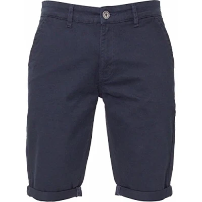 Image of ENZO Mens Slim Fit Stretch Cotton Chino Summer Shorts Black Blue Red Grey, BNWT 28 X Regular Leg Navy