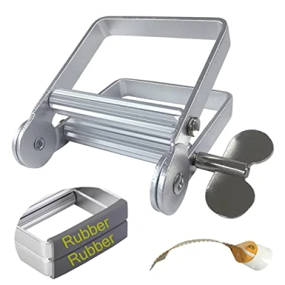 Image of Toothpaste Squeezer, Metal Tube Squeezer Paint Wringer for Artist, Hair Salon, Painter… (Silver)