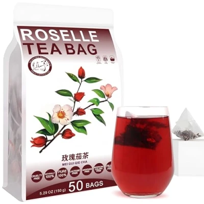 Image of Plant Gift Roselle Tea Bags 5.29oz (3g*50bags) Roselle, Chinese Pure Nature, Health Care Mixed Tea, Combination of Floral 150g 洛神花