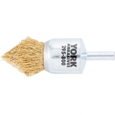 Image of York 24MM Brass, Crimped Wire Pointed End De carbonising Brush 30SWG