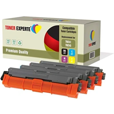Image of Toner EXPERTE Set of 4 Compatible with TN241 TN245 Premium Cartridges for Brother DCP 9015CDW 9020CDW MFC 9140CDN 9330CDW 9340CDW HL 3140CW 3142CW 3150CDW 3170CDW