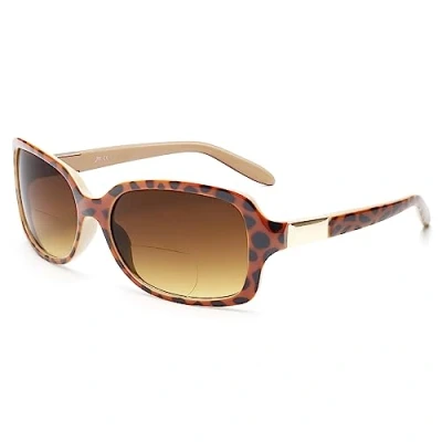 Image of JM Classic Bifocal Reading Glasses Square Stylish Gradient Sunglasses Readers for Women +3.0 Tortoise
