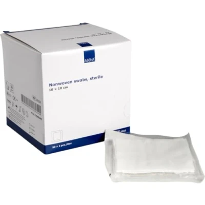 Image of ABENA Gauze Pads 100 in A Pack 10x10cm Wound Dressings Soft, Absorbent Non Sterile for Dressing. Wounds. Adhesive