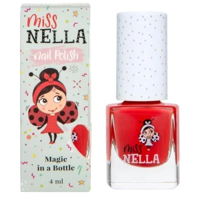 Image of Miss Nella CLASS CLOWN Safe Red Nail Polish for Kids, Non Toxic &amp; Odour Free Formula Children and Toddlers, Natural Water Based Easy Peel Off