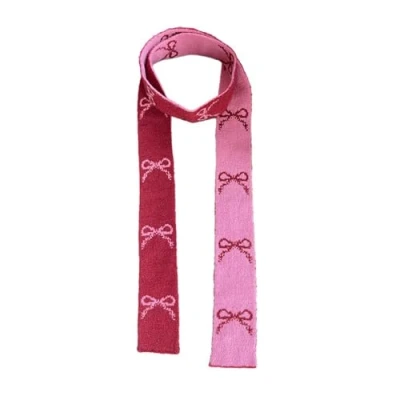 Image of Klaisy Elegant Skinny Scarf For Autumn Soft Knitted Neck Women Bowknot Neckwear Crochet Warmer Eye Catching