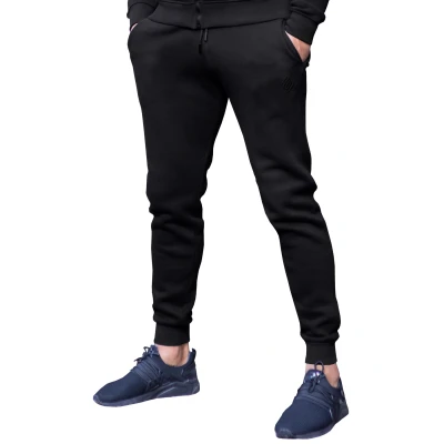Image of Ze ENZO EZJG579 Mens Slim Joggers Fleece Cuffed Jogging Bottoms Track Sweatpants Trousers Black XL