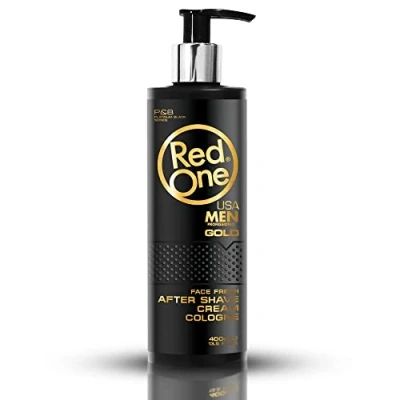 Image of RedOne Aftershave Cream Cologne 400 ml Balm Lotion Men Moisturising Face Fresh (Gold)