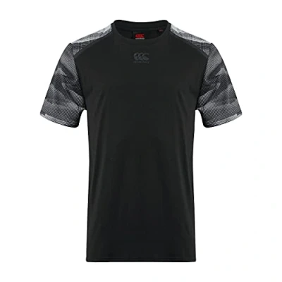 Image of Canterbury Men&#039;s Vapodri Cotten/Poly Training T Shirt, Black/White, S