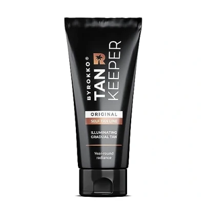 Image of BYROKKO Tan Keeper (200 ml), Gradual Tanning Moisturiser, Self Body Cream with Premium Ingredients, Vegan &amp; Cruelty free