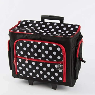 Image of Prym 612630 Sewing machine Trolley Polka Dots, Black/Red/White, 44 x 22 36 cm