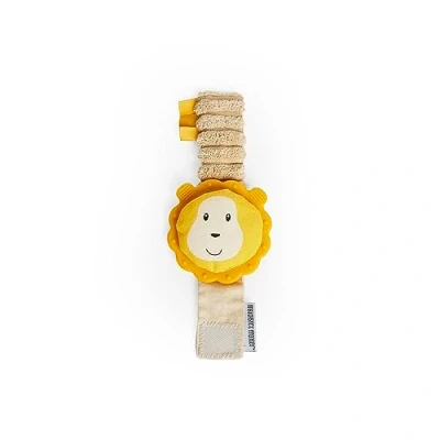 Image of Matchstick Monkey Silicone Wrist Teether with Sensory Ribbons, Chewable Mane and Soft Corduroy Strap, Easy Attachment, 3 Months Old+, Ludo Lion