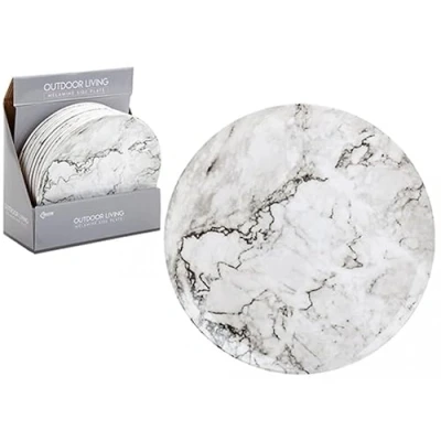 Image of PMS 835038 Elegant Marble Design Melamine Side Plate (20.32cm) Pack of 1