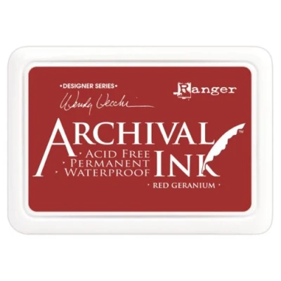 Image of Ranger AID 38993 Geranium Archival Ink, Red