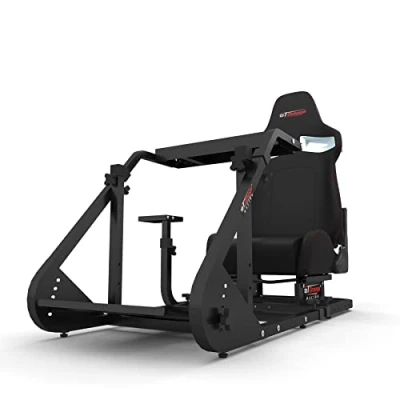 Image of GT Omega ART Racing Simulator Cockpit RS9 Gaming Console Seat for Thrustmaster T300RS Steering Wheel Pedals &amp; TH8A, TH8RS Shifter TX Ferrari 458 Italia PS4 Xbox, with Stand Reclinable Chair Rails