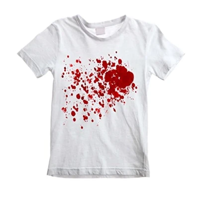 Image of Blood Splatter Children&#039;s/Kids T Shirt (Ages 3 to 12) (Age 11 White