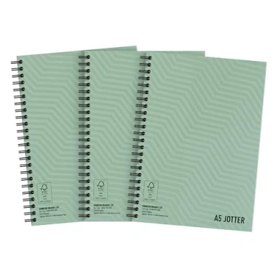 Image of Summit Jotter, A5 Metallic Notebook, Wirebound, Lined, Pack of 3