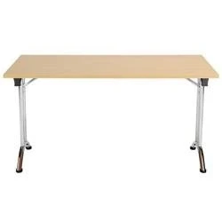 Image of Allegro Folding Table 1400x800 Chrome Frame Oak Top Ref OUFT1480CRNO
