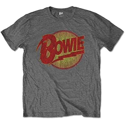 Image of David Bowie Kids T Shirt Diamond Dogs Logo Official Charcoal Grey (Ages 3 14yrs) S