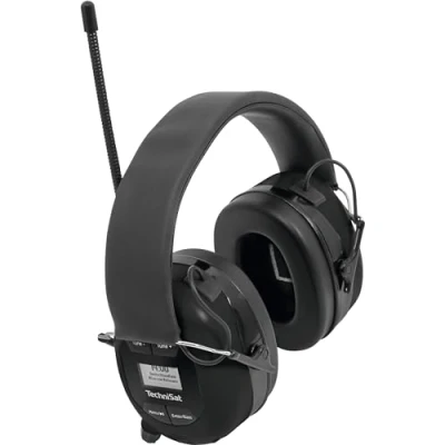 Image of TechniSat STEREOMAN DAB+ OD Wireless Stereo DAB+/FM Bluetooth Headphones (DAB+/FM Radio Reception, Short Antenna, Integrated Microphone, Ear Protectors, for Outdoor Use), Black