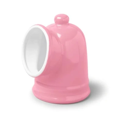 Image of Wm Bartleet &amp; Sons Large Traditional Porcelain Salt Pig Storage Pot Jar, 14cm (Pink)