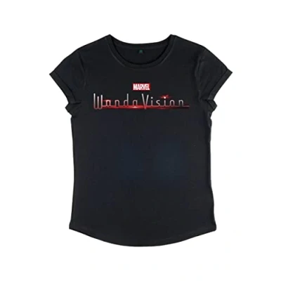 Image of Marvel Women&#039;s WandaVision Wanda Vision Rolled Sleeve T Shirt, Black, S