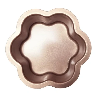 Image of Hexagonal Star Lucky Snowflake Flower Shape Cheese Mousse Cake Bread Mold Creative Baking Pan Non Stick Carbon Steel Loaf 8&quot; (Flower Mold)