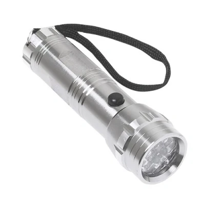 Image of Electralight 14 LED Aluminium Torch with Batteries Silver/Black