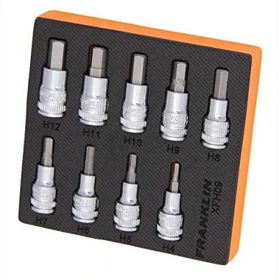 Image of 3/8&quot; Drive Hex Bit Socket Set 9 Pc Franklin Tools XFH09
