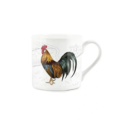 Image of Purely Home Countryside Farmyard Cockerel Rooster Fine Bone China White Mug Coffee/Tea Present Gift for Animal Lovers