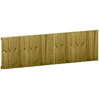 Image of Premier Garden Supplies Semi Braced Feather Edge Fence Panel Width: 6ft (183cm) x Height: 2ft (60cm) Pressure Treated Over Lapping Flat Top Capped Closeboard effect Fencing Panels