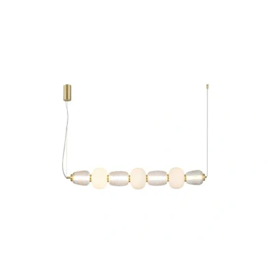 Image of LOOM DESIGN LED hanging light Pearl 7, amber/gold, glass, 110 cm