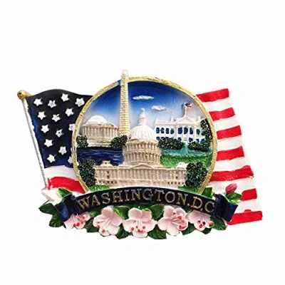 Image of United States Capitol Washington Monument D.C. America USA Fridge Magnet 3D Resin Handmade Craft Tourist Travel City Souvenir Collection Letter Refrigerator Sticker
