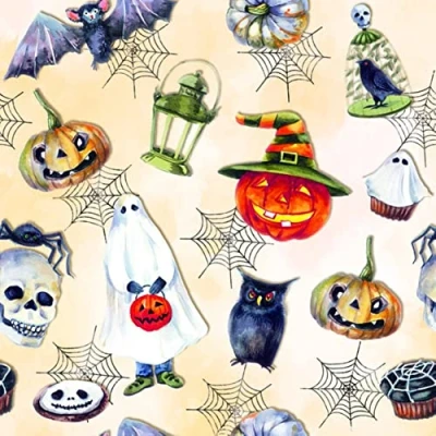 Image of IHR Ideal Home Range Paper Napkins Happy Halloween Cream 20 pc. 3 Ply Lunch 33 cm x / 13 inch