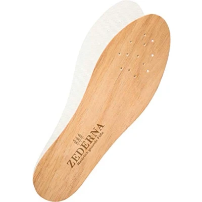 Image of Zederna Cedar Wood Shoe Insoles Men &amp; Women, Foot Odour Eliminator Inserts Absorber, Against Sweaty Feet. Natural Soles, Deodorant 3 UK M/ 2.5 W