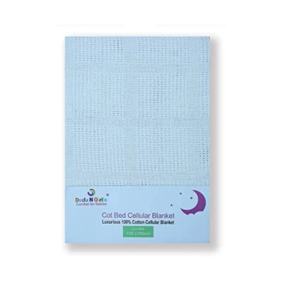Image of White COT Cellular Blanket 100% Cotton, Size : 100 x 150 cm Made in EU