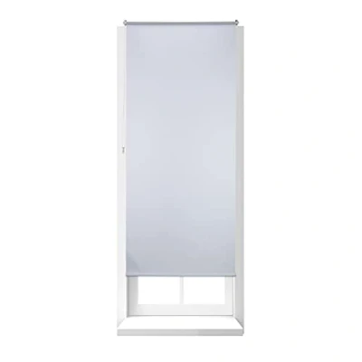 Image of Relaxdays Thermal Blackout Blinds, Heat Protection, Side Pull Roller Shades, No Drilling, 90x210cm, White