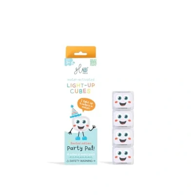 Image of Glo Pals Original Water Activated Light up Sensory Bath Toy Party White. 4 Reusable Cubes. Kids Colourful Time Fun. Childrens Play. Gift Suitable for Boys &amp; Girls 3+