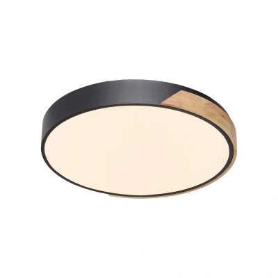 Image of Q Smart Home Paul Neuhaus BILA LED ceiling lamp, black/oak