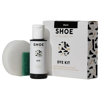 Image of All in One Shoe Colouring Kit (Black) Restores The Colour of Leather, Suede, Nubuck, Fabric, Satin, and Canvas Footwear Complete Dye