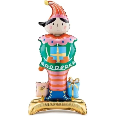 Image of Standing Foil Balloon Elf, 46 x 88 cm, Multicoloured
