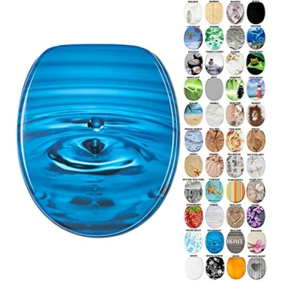 Image of Sanilo Soft Close Toilet Seat, Wide Choice of New Seats, Stable Hinges, Easy to Mount (Waterdrop)