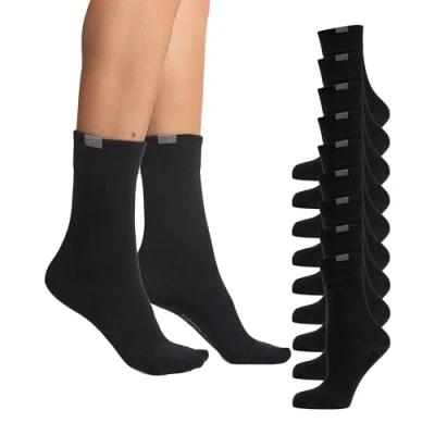 Image of Nur Die Women&#039;s 487801 Calf Socks (9er Pack), Black (Schwarz 940), 35 38