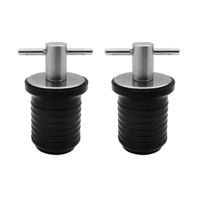 Image of 2PCS Boat Drain Plugs, PVC Waterproof Stoppers with Stainless Steel T Handle for 25mm Hulls Drainage Holes