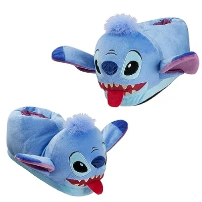 Image of Disney Stitch Slippers Women Teenagers 3D Warm Soft Baby Yoda Ladies Non Slip Sole Size 3 8 Eeyore Gifts (Stitch, 4/5 UK)
