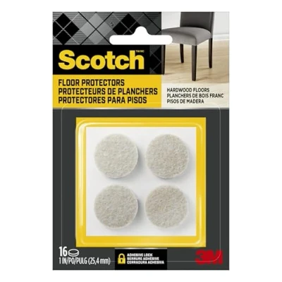 Image of Scotch Brand Felt Pads, by 3M, Round, 1 in. Diameter, Beige, 16/Pack