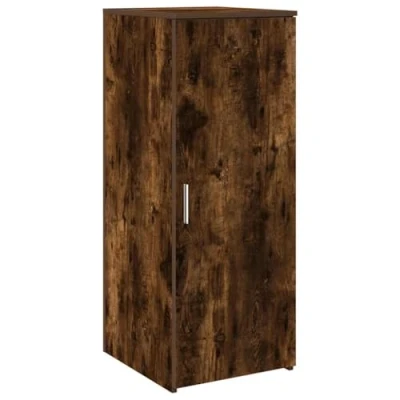Image of vidaXL Storage Cabinet Smoked Oak Engineered Wood 40x45x103.5 cm for Office/Reception USE