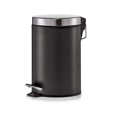 Image of Zeller Present 3 Litre Metal/Stainless Steel Pedal Bin, Matt Black
