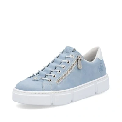 Image of Rieker Women lace up Shoes N5952, Ladies Casual Shoes,Sneakers,Removable Insole,Low Shoe,Sneaker,Laces,Blue (Blau / 10),41 EU 7.5 UK